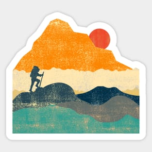 Hiking in the Mountains at Sunset Sticker